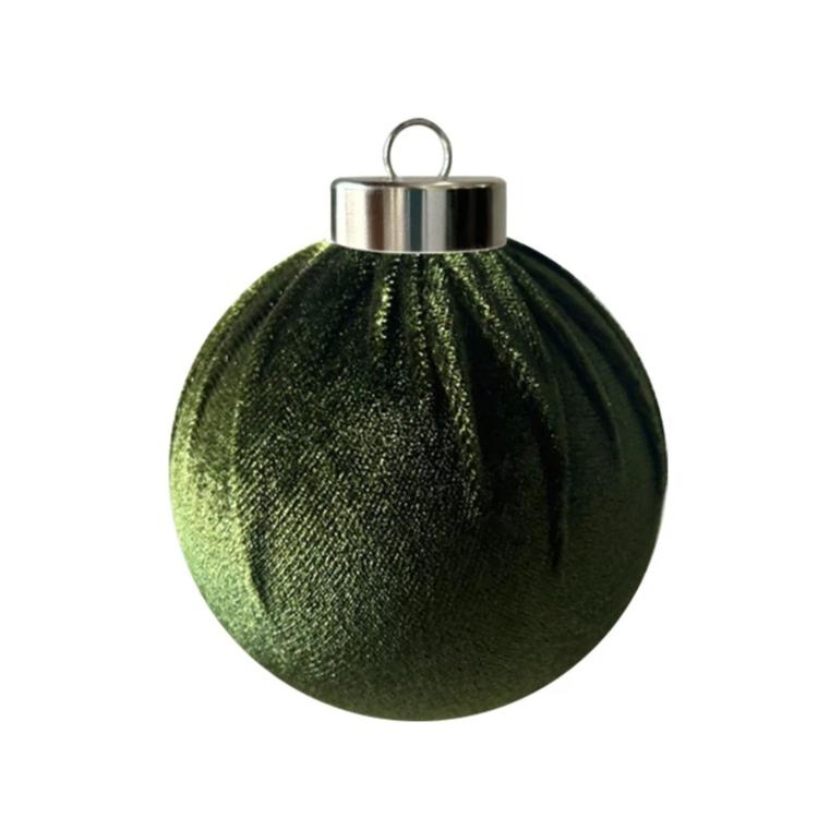Fabric-Covered Ball Christmas Ornaments Decorations, 8cm