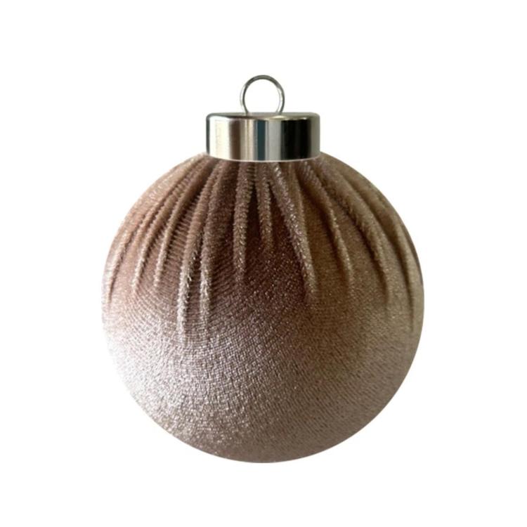 Fabric-Covered Ball Christmas Ornaments Decorations, 8cm