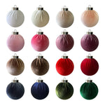 Fabric-Covered Ball Christmas Ornaments Decorations, 8cm