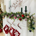 Fabric-Covered Ball Christmas Ornaments Decorations, 6cm