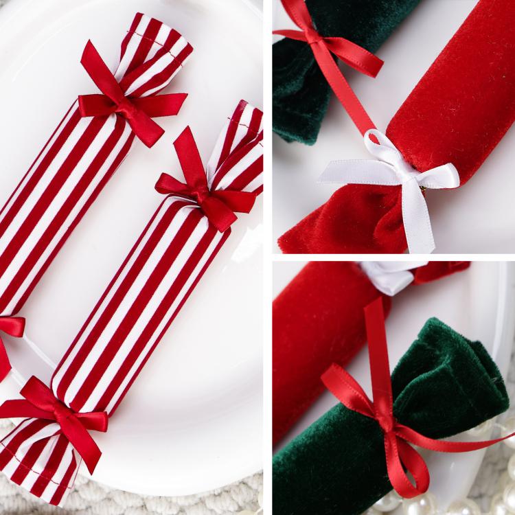 8 PCS/Pack 8.2 Inch Velvet Fabric Christmas Candy Ornaments Set Plush Candy Hanging Tree Decor