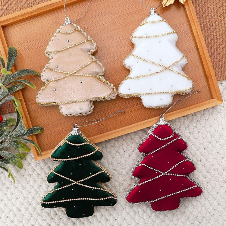 Velvet Rhinestone Foam Christmas Tree Ornament DIY Personalized Christmas Decoration