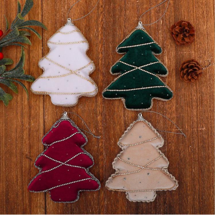 Velvet Rhinestone Foam Christmas Tree Ornament DIY Personalized Christmas Decoration