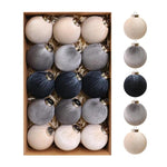 15pcs /Set Velvet-Covered Christmas Ball Ornaments, 6cm, 8cm