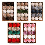 15pcs /Set Velvet-Covered Christmas Ball Ornaments, 6cm, 8cm