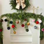 15pcs /Set Velvet-Covered Christmas Ball Ornaments, 6cm, 8cm