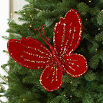 Hand-Painted Velvet Butterfly Christmas Tree Ornament Christmas Decoration Prop