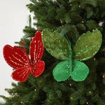 Hand-Painted Velvet Butterfly Christmas Tree Ornament Christmas Decoration Prop
