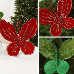 Hand-Painted Velvet Butterfly Christmas Tree Ornament Christmas Decoration Prop