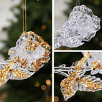 Acrylic Hand-Painted Rose Clear PC Christmas Tree Ornament DIY Christmas Decoration