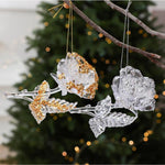 Acrylic Hand-Painted Rose Clear PC Christmas Tree Ornament DIY Christmas Decoration