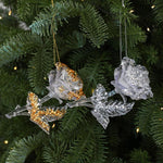 Acrylic Hand-Painted Rose Clear PC Christmas Tree Ornament DIY Christmas Decoration