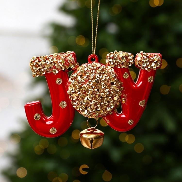 Unique JOY Painted Christmas Tree Ornaments DIY Christmas Decorations