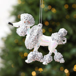 Sequined Electroplated Christmas Ornament Mini Poodle Hanging Decoration