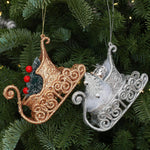 Glitter Christmas Tree Sleigh Ornaments DIY Indoor Christmas Decorations and Props