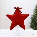 11 Inch Christmas Tree Topper Star Plush Velvet 3D Star Topper with Bow & Spiral Base