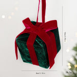 3.15 Inch Velvet Christmas Gift Box Ornaments Plush Present Baubles for Christmas Tree Decor