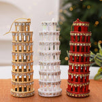 Diamond-Studded Leaning Tower PC Christmas Tree Ornament DIY Christmas Decorations Scene Decoration Props