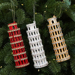 Diamond-Studded Leaning Tower PC Christmas Tree Ornament DIY Christmas Decorations Scene Decoration Props