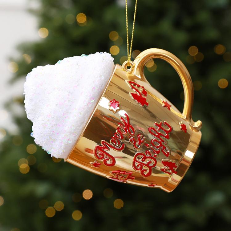 Cream Cup-Shaped Christmas Ornaments DIY Christmas Tree Decorations Festive Decor Props