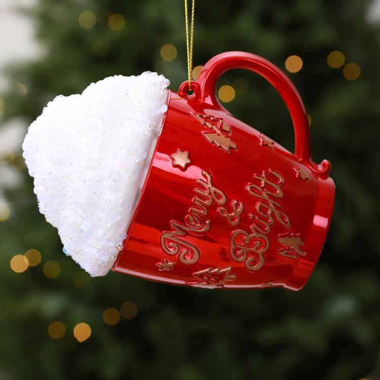 Cream Cup-Shaped Christmas Ornaments DIY Christmas Tree Decorations Festive Decor Props