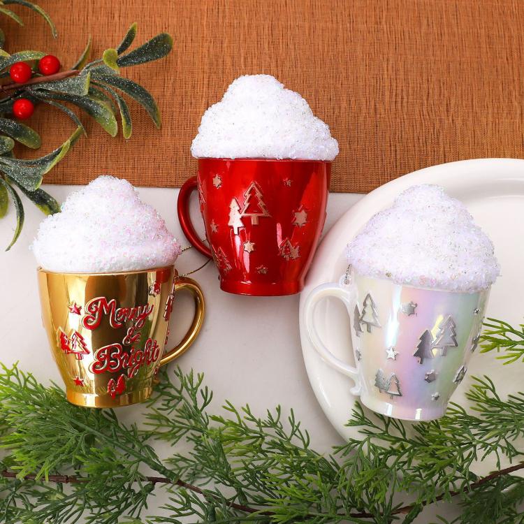 Cream Cup-Shaped Christmas Ornaments DIY Christmas Tree Decorations Festive Decor Props
