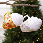 Cream Cup-Shaped Christmas Ornaments DIY Christmas Tree Decorations Festive Decor Props