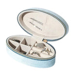 Oval Velvet Jewelry Organizer Box Portable Small Travel Mini Case