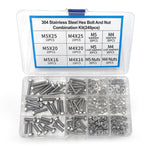 Hex Head Bolts 304 Stainless Steel Hex Bolt Nut Washer Combination Assortment Kit, 240 PCS/Box, 480 PCS/Box, 520 PCS/Box