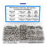 Hex Head Bolts 304 Stainless Steel Hex Bolt Nut Washer Combination Assortment Kit, 240 PCS/Box, 480 PCS/Box, 520 PCS/Box