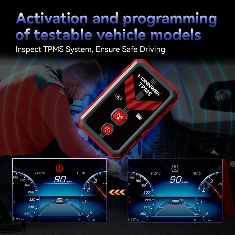 KONNWEI Tire Pressure Monitoring System Connector Supports Bluetooth Version 5.2, TK100+ Sensor