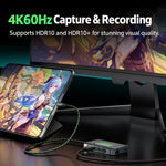 7-in-1 USB-C/Type-C Gaming Hub with 4K 60Hz Video Capture,100W PD, Gigabit Ethernet & DAC Audio Dock, PIVA DS7, PIVA DS7 Pro