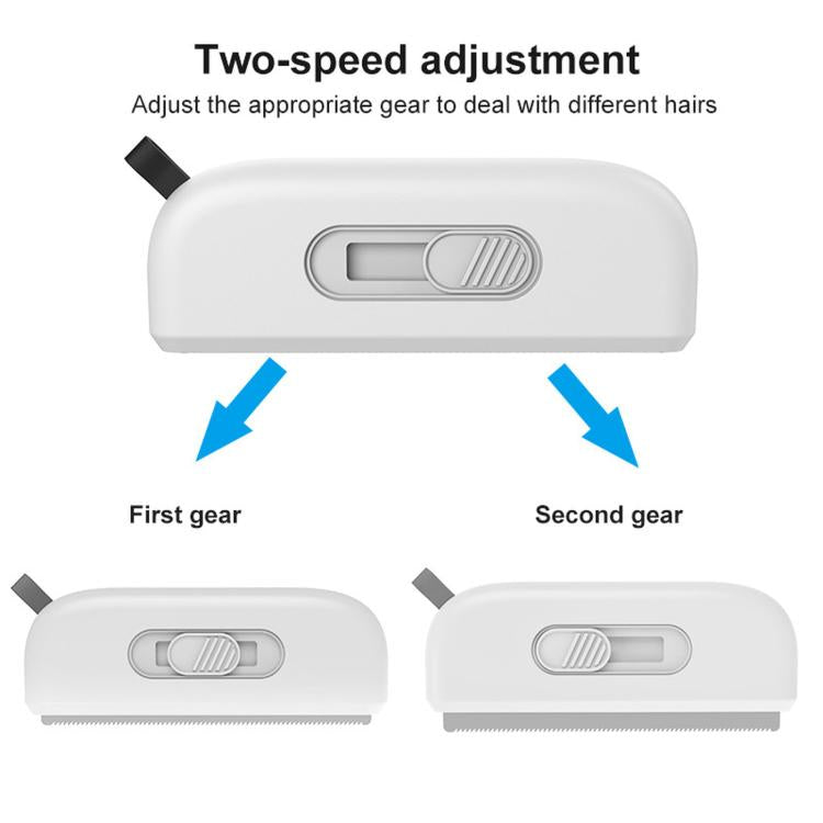 Ultra-Slim Dual-Setting Retractable Double-Toothed Pet De-Shedding Comb