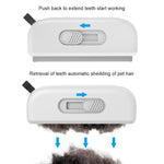 Ultra-Slim Dual-Setting Retractable Double-Toothed Pet De-Shedding Comb