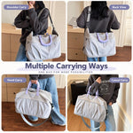 Expandable Travel Duffle Bag Lightweight Waterproof Oxford Weekender Bag with Dry Wet Separated Pocket