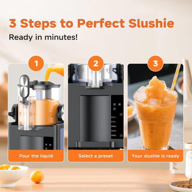 Slushy Machine for Home Electric Frozen Drink & Margarita Maker with Self-Cleaning, Vertical EU Plug, Horizontal EU Plug