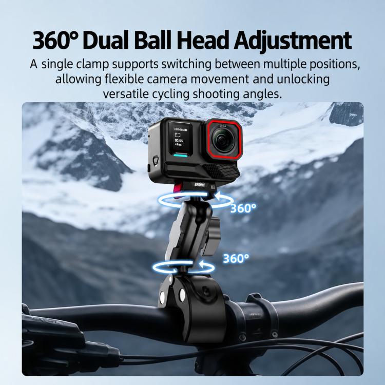 BRDRC For Quick-Release Cycling Mount For Insta360 Ace / Ace Pro 2 / X6 / X5 / X4 Air