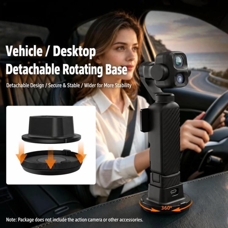 For DJI Osmo Pocket 3 / 4P BRDRC Rotatable Adhesive Car Mount