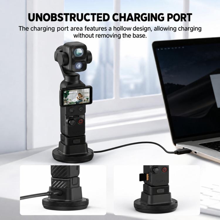 For DJI Osmo Pocket 3 / 4P BRDRC Rotatable Adhesive Car Mount
