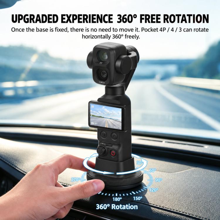 For DJI Osmo Pocket 3 / 4P BRDRC Rotatable Adhesive Car Mount
