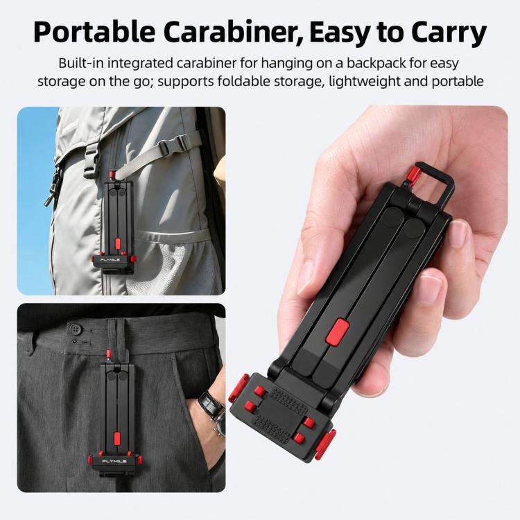 Flymile Rotating Magnetic Quick-Release Carabiner Tripod, For Insta360 Ace / Ace Pro 2 / X6 / X5 / X4 Air