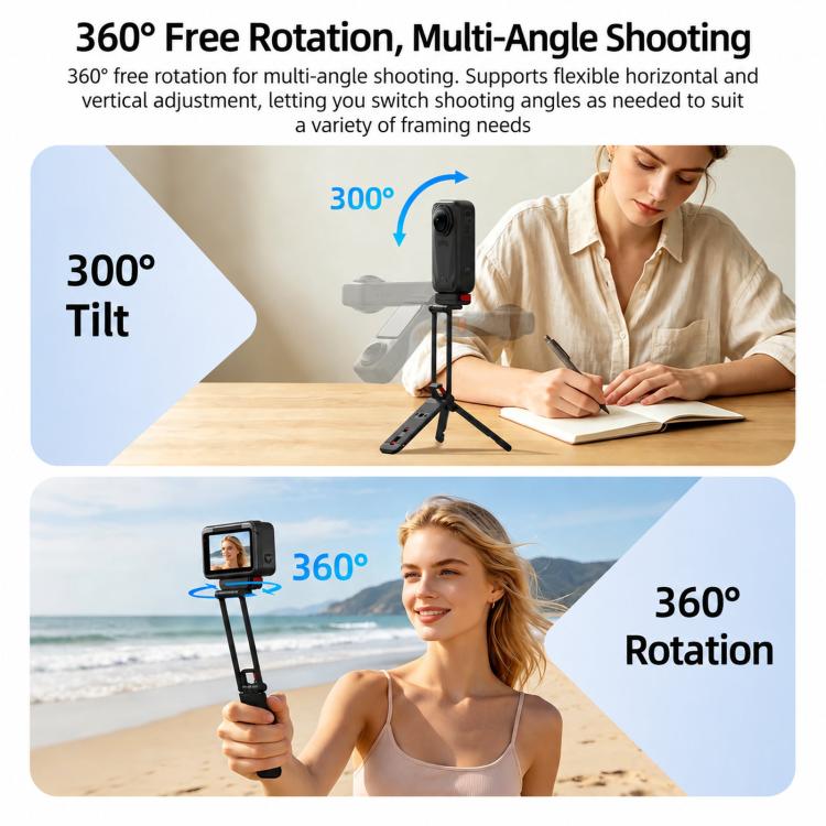 Flymile Rotating Magnetic Quick-Release Carabiner Tripod, For Insta360 Ace / Ace Pro 2 / X6 / X5 / X4 Air