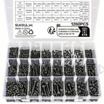 1260 PCS/Box M2 M3 M4 Socket Head Cap Screws Kit Alloy Steel Metric Bolts Nuts Washers Set