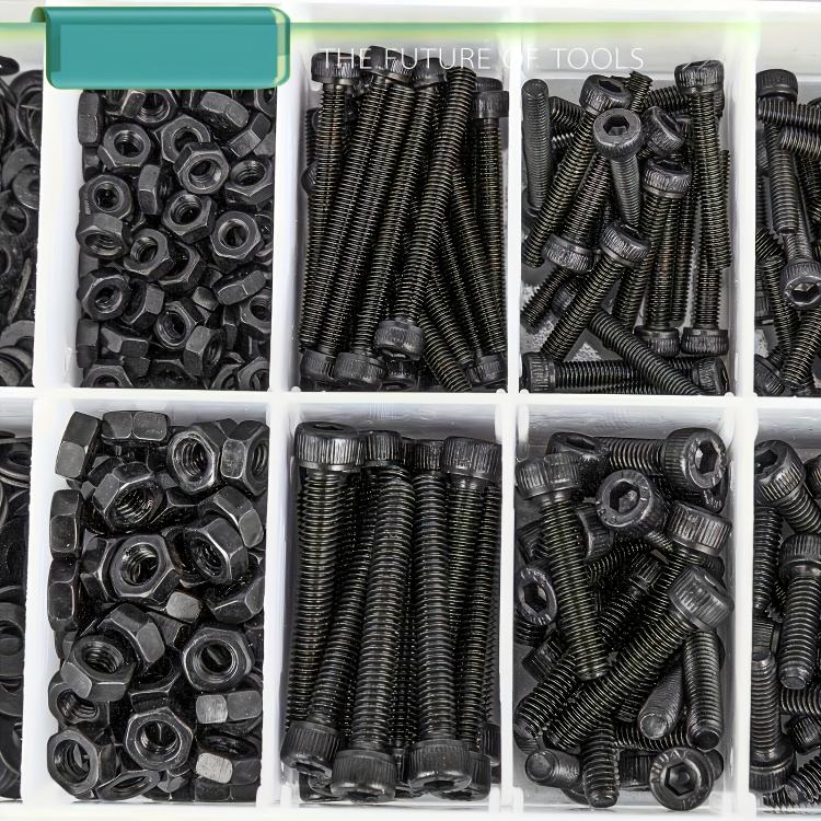 1260 PCS/Box M2 M3 M4 Socket Head Cap Screws Kit Alloy Steel Metric Bolts Nuts Washers Set