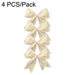 4 PCS/Pack Christmas Fabric Bow Ornaments For Christmas Tree & Wreath Decoration