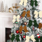 4 PCS/Pack Christmas Fabric Bow Ornaments For Christmas Tree & Wreath Decoration