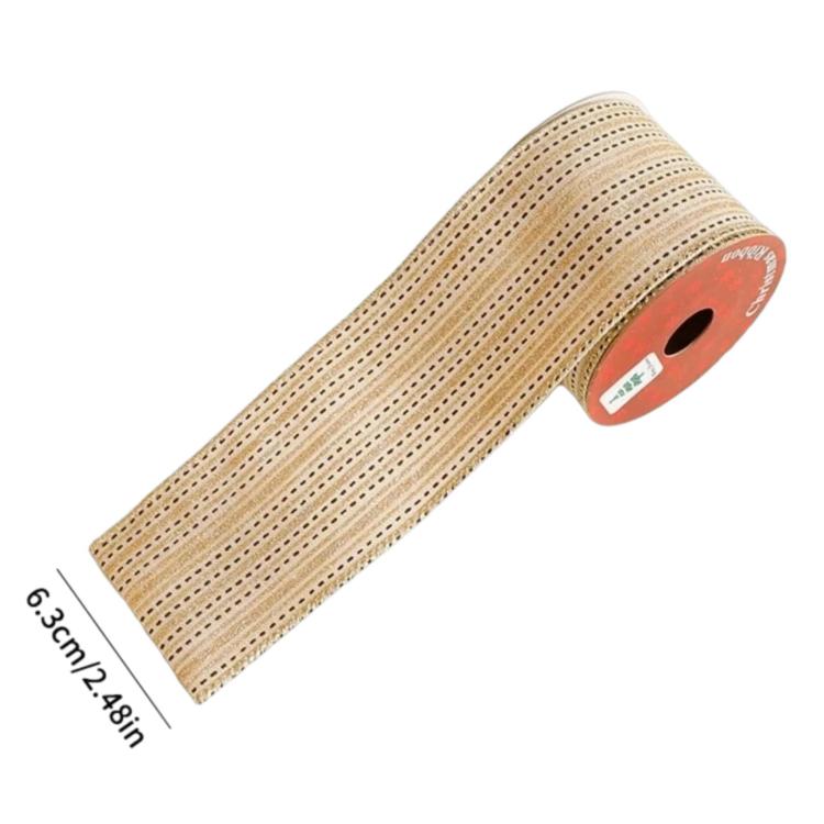 3 Yards Christmas Decorative Gold Foil Printed Ribbon For Gift Wrapping