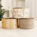 3 Yards Christmas Decorative Gold Foil Printed Ribbon For Gift Wrapping
