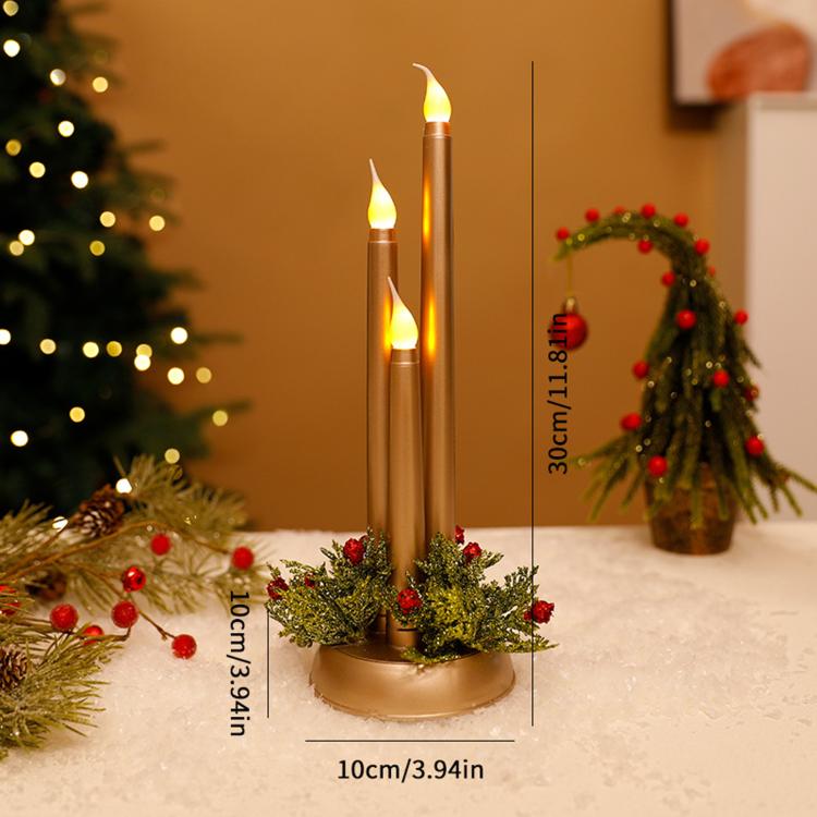 Christmas LED Electronic Candle Decorations Tabletop Ornaments
