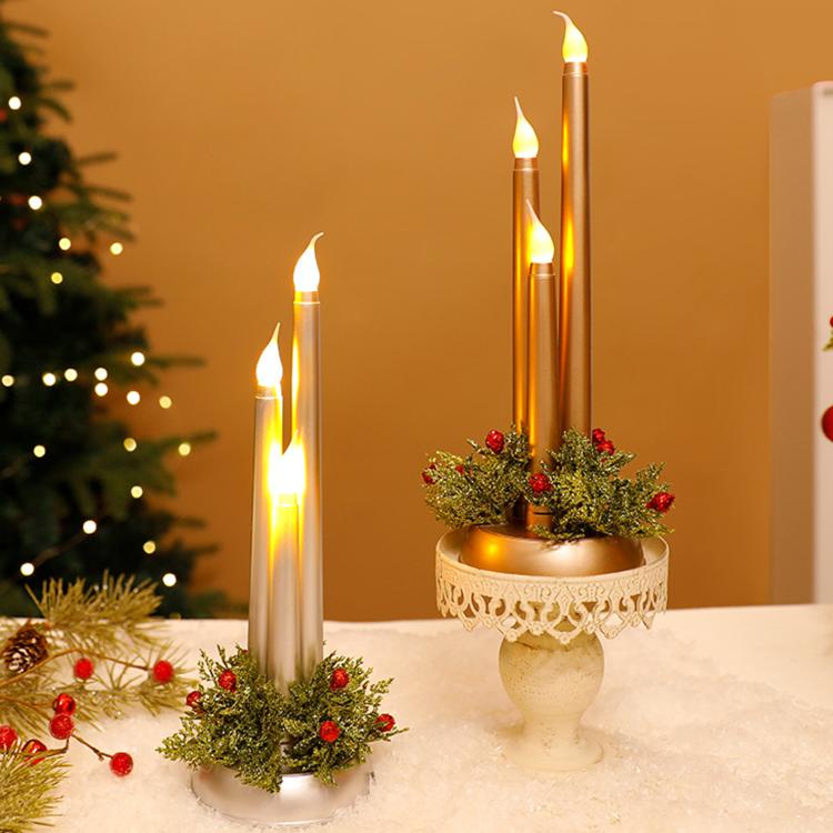 Christmas LED Electronic Candle Decorations Tabletop Ornaments